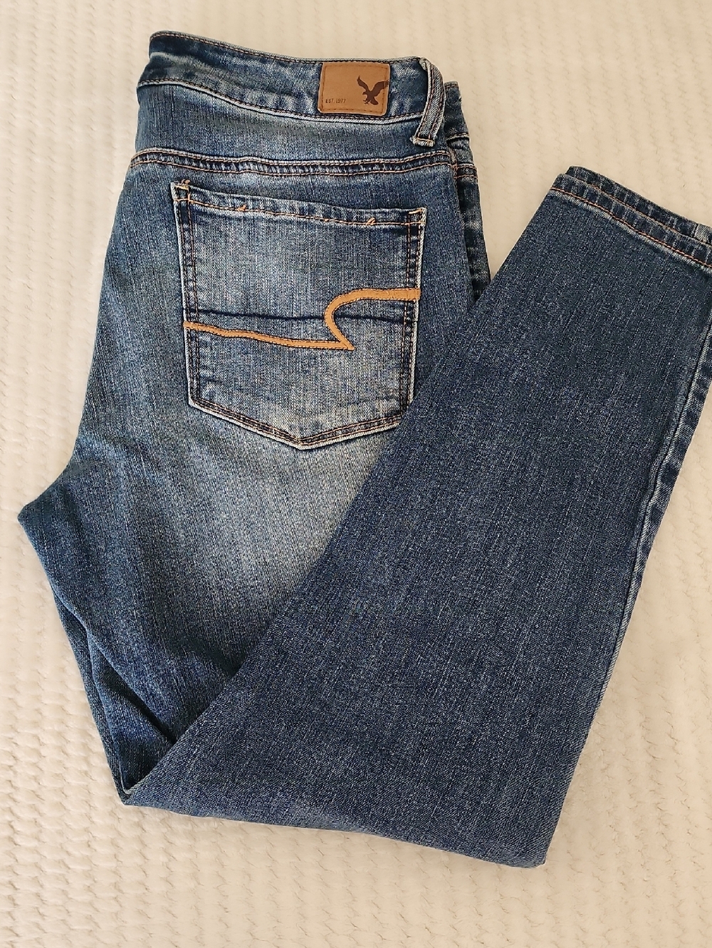 American Eagle Hi Rise Jegging Super Stretch Blue Jeans